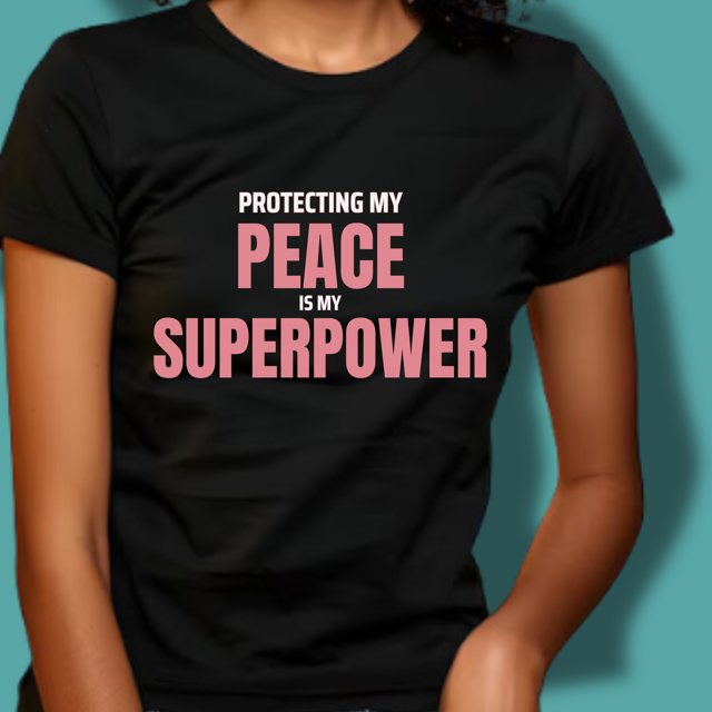 Image of t-shirt with Protecting My Peace slogan